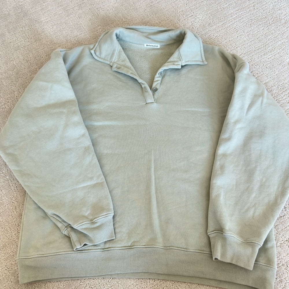 Reformation 1/4 button sweatshirt size small